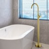 Cobbe Floor Standing Tub Faucet Single Handle Standing Shower Faucet with Handheld Shower Swivel Spout and 59-Inch Hose Brushed Gold - 2 of 4