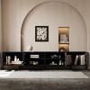 Luck Live 94.48" Black Modern TV Stand with Adjustable Shelves, Soft-Close Hinges & Cable Holes, Metal Legs for Home Living - 4 of 4