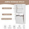 ORRD Bathroom Storage Cabinet with 2 Laundry Baskets, Drawer, and Doors, Compact Organizer for Home, White - 4 of 4