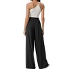 Womens Wide Leg Pants 2025 High Waist Palazzo Pants Stretch Fit Pleated Dressy Pants Business Trousers Office Work Suit Pants - 2 of 4