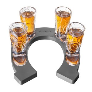 Final Touch Wild West Horseshoe Boot Shot Set – 4 Cowboy Boot Shot Glasses with Horseshoe Serving Tray, 1 Oz - 1 of 4