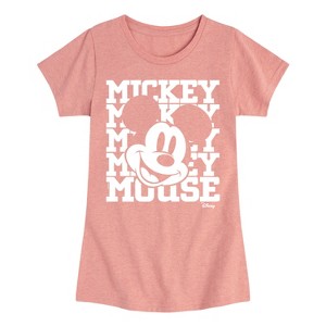 Girls' - Disney - Mickey, Mickey, Mickey Mouse Fitted Short Sleeve Graphic T-Shirt - 1 of 4
