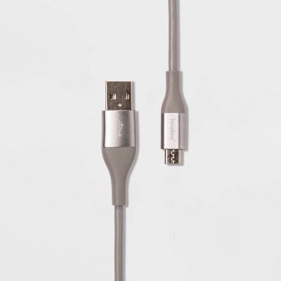  heyday™ 10' Micro-USB to USB-A Round Cable - Cool Gray/Silver 