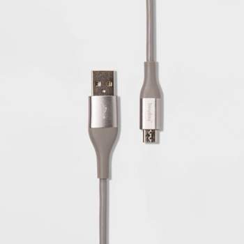 10' Micro-USB to USB-A Round Cable - heyday™ Cool Gray/Silver