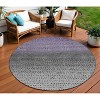 Purple And Gray Abstract Washable Indoor Outdoor Area Rug - 2 of 4