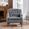 Comfortable Accent Chair for Living Room, Upholstered Armchair with Footrest, Tufted Back and Brass Stud Trim-The Pop Home - 2 of 4
