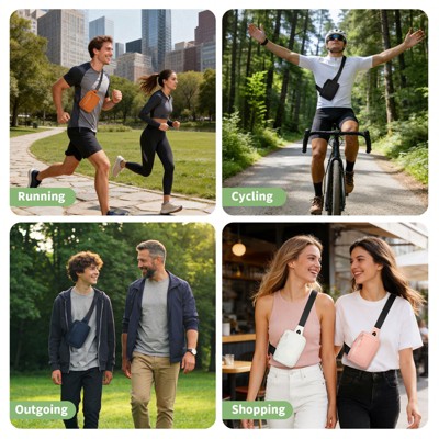 Unique Bargains Small Anti-Theft Crossbody Sling Backpack Nylon Chest Bag Fanny Pack Black — фото 2