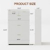 Wave Design Shoe Cabinet with 3 Slip Drawers, 2 Drawers, Raised Edges, Fluted Shoe Cabinet, Slim Hidden Shoe Organizer, Wooden Shoe Storage White - 2 of 4