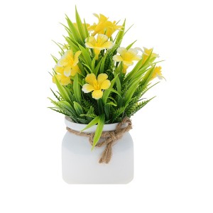 Unique Bargains Artificial Plants Spring Grass with Lily Blossoms Plastic 3.07"x3.07"x7.48" 1 Pc - 1 of 4