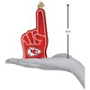 Old World Christmas Blown Glass Ornament for Christmas Tree, Kansas City Chiefs Foam Finger - 4 of 4