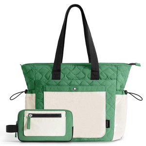 Generic Puffer Tote Bag for Women, Lightweight Tote Bag with Zipper Puffy Handbag - 1 of 4