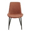 CAVINAS Mid-Century Modern Dining Chair with Metal Legs and High Back, Faux Leather Upholstered Armless Side Chair, Set of 4 - 2 of 4