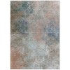 Copper And Navy Blue Abstract Washable Indoor Outdoor Area Rug - 4 of 4
