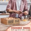 2 Pcs Easter Wooden Egg Basket with Handle, Stackable Rustic Storage Box for Farm Kitchen Supplies - 4 of 4