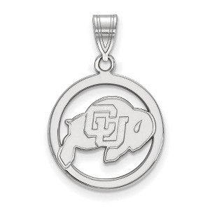 Black Bow Jewelry Sterling Silver Colorado Buffalos NCAA Small Pendant - 1 of 3
