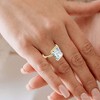 Pompeii3 Certified 4Ct Radiant Solitaire Diamond Engagement Ring 14k Gold or Pt Lab Created - 4 of 4