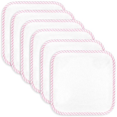 Parker Baby Washcloths - 6 Pack of 100% Cotton Muslin Wash Cloths - Soft,  Absorbent and Natural - White