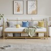 Twin Daybed with Trundle, Metal Day Bed, Sofa Bed Frame with Arched Headboard, Steel Slat Support, Sofa Day Bed for Living Room, Bedroom, Guest room - 4 of 4