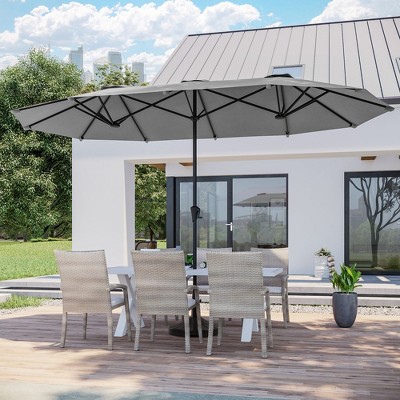 Sonkuki 13 x 7.2Ft Double-Sided Patio Umbrella with Large Canopy Outdoor Table Umbrella for Garden, deck and pool