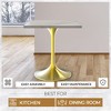 LeisureMod Verve 27" Square Dining Table - Modern Resin Top with Brushed Gold Pedestal Base Accent Side Table for Contemporary Kitchen and Home - 4 of 4