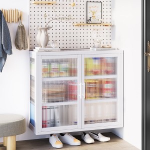 Double Glass Door Wall Cabinet With Detachable Shelves - 1 of 4