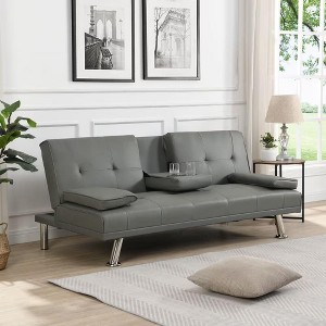 NicBex Couches for Living Room Convertible Loveseat Sleeper Sofa Bed Modern Upholstered with Adjustable Backrest and Cup Holder - 1 of 4