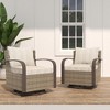 YARDSIGHT Outdoor Swivel Rocker Patio Set ¨C Rattan Chairs with Cushions & Stainless Steel Armrest Frames Ideal for Garden, Backyard, Porch - 2 of 4