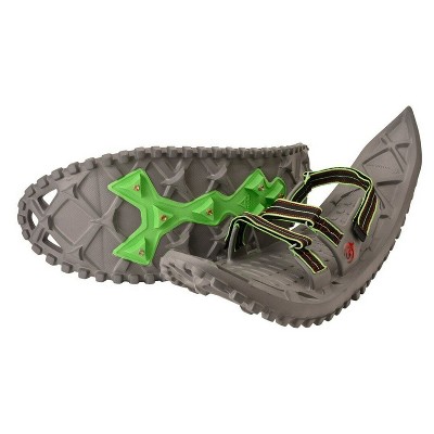 Crescent Moon Luna Flexible Lightweight Foam Recreational Running Snowshoes with Hook and Loop Binding for Adults, Fits Shoe Size 6Y to 12M, Gray