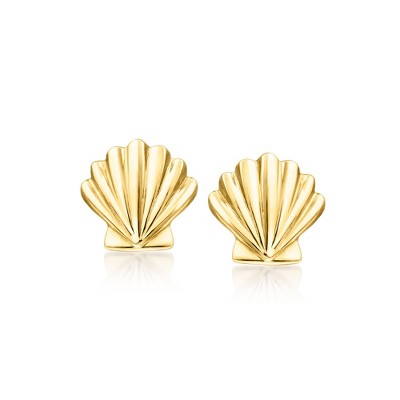 Ross-Simons Italian 10kt Yellow Gold Petite Shell Earrings