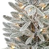 Nearly Natural 44-in Flocked Manchester Spruce Artificial Christmas Tree with 50 Lights and 133 Bendable Branches in White Planter - 4 of 4