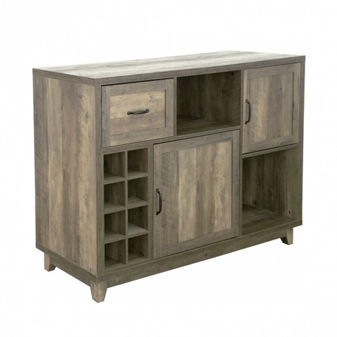 Fc Design 52w Sideboard Storage Cabinet With Wine Racks, Storage Cabinets,  Drawer, Large Dining Server Cupboard Buffet Table In Washed Tan Finish :  Target