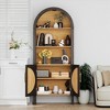 FURNIinspire Utility Storage Cabinets, Arched Storage Display Cabinet With 2 Doors, Large Capacity 5-Layer Storage Rack, Black, 10.2"*24.8"* 60" - 4 of 4