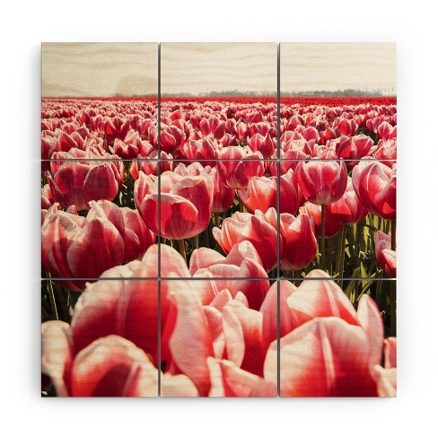 Henrike Schenk - Travel Photography Tulip Field In Holland Floral Wood Wall Mural - Society6 - image 1 of 2