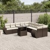 vidaXL 11 Piece Patio Sofa Set with Cushions Brown and Cream Poly Rattan - 2 of 4