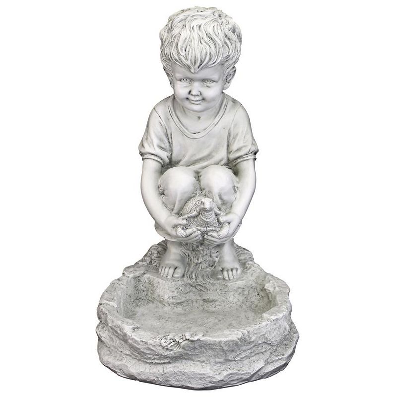 Design Toscano Tommy At The Turtle Pond Little Boy Statue - Gray, 1 of 7