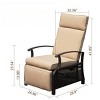 Fontoi Accent Chairs, Adjustable Recliner Chair with Removable Cushion, Lounge Chair with Flip Table for Porch Garden, Beige, 28.9"*41.85"*32.36" - 2 of 4