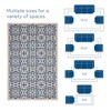 Modway Ariana Vintage Floral Trellis 9x12 Indoor and Outdoor Area Rug – Blue and Beige – Large Weather-Resistant Low Pile Rug for Patio or Living Room - 2 of 4