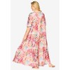 Only Necessities Women's Plus Size Sweeping Printed Lounger - 3 of 4