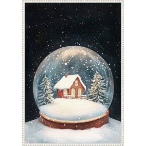 Amanti Art 23"x33" Snow Town Globe by Melloi Framed Canvas Wall Art - 1 of 4