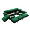 Massive U-Shaped Sectional Sofa with Storage Seats and Ottomans, 3-Seater in Modern Velvet, Plush Backrest and Cushions - 3 of 4