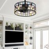 Bella Depot 18" Modern Metal Cage Ceiling Fan 3-Speed Reversible Blades with Remote Control and Light Kit(Bulbs not Included) - 2 of 4