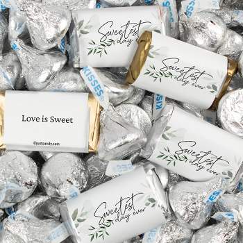 116 Pcs Wedding Candy Favors Hershey's Miniatures & Kisses by Just Candy (1.5 lbs) - Sweetest Day
