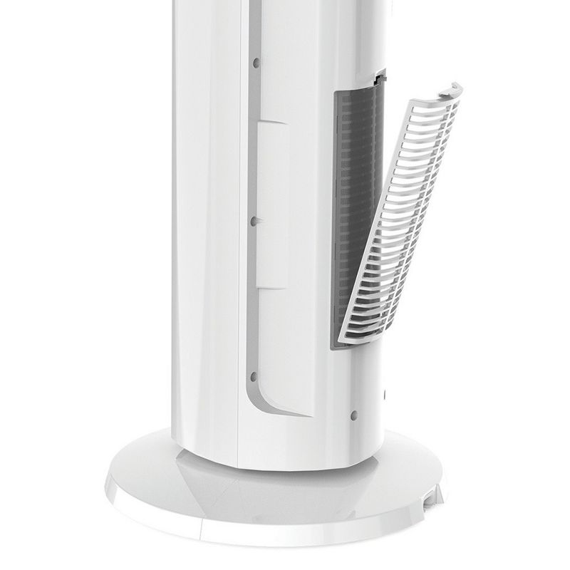 Lasko LKO-FH500 1500 Watt 4-Speed Quiet Bladeless Multi Function Remote Control Comfort Control Tower Fan and Space Heater w/ 3 Heat Settings, White, 5 of 7