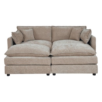 NicBex Couches for Living Room Deep Seat Sofa Couch Upholstered 2 Seater Sleeper Loveseat Sofa with 4 Pillows for Bedroom