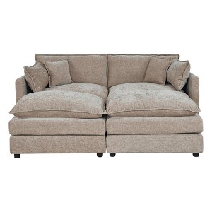 NicBex Couches for Living Room Deep Seat Sofa Couch Upholstered 2 Seater Sleeper Loveseat Sofa with 4 Pillows for Bedroom - 1 of 4