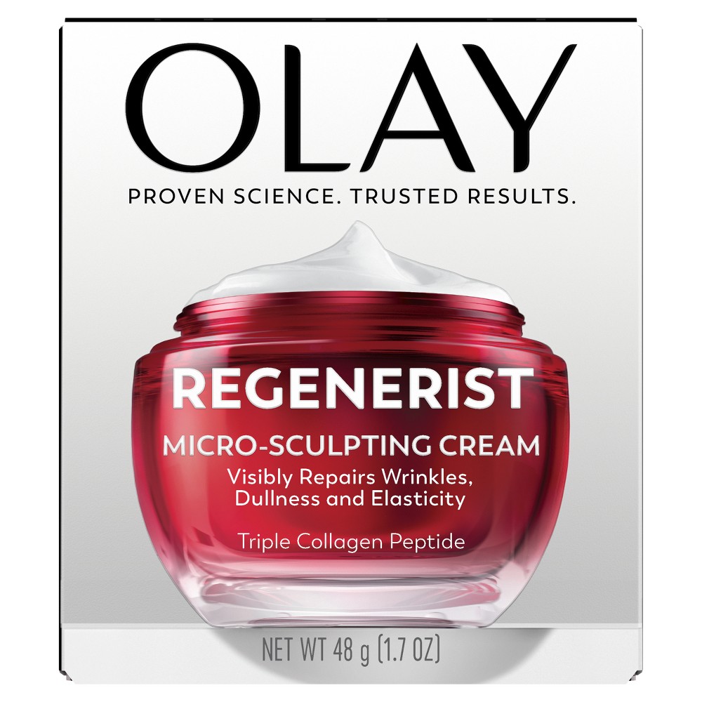 Olay Regenerist Face Moisturizer Micro-Sculpting Cream - 1.7oz: Deep Hydration, Contains Peptides, Anti-Aging, Normal Skin