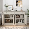 55.12" Vintage White Sideboard with 2 Drawers & 4 Doors, Adjustable Shelves for Living Room, Bedroom, Kitchen Storage - 3 of 4