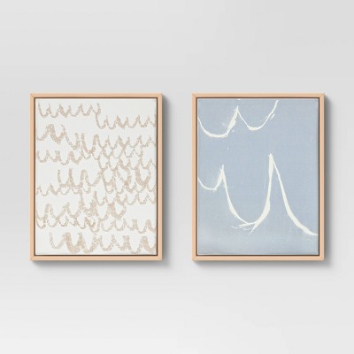 (Set of 2) 16" x 20" Scribble Print Framed Decorative Wall Art - Project 62™
