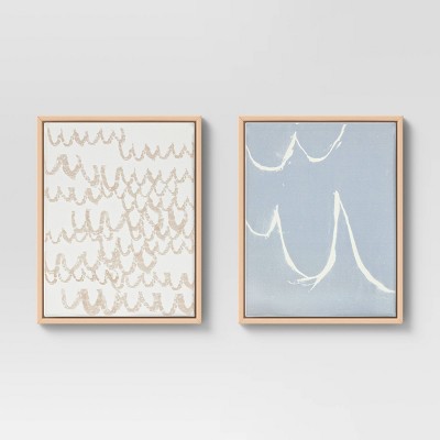 (Set of 2) 16" x 20" Scribble Print Framed Decorative Wall Art - Project 62™