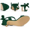Perphy Women's Open Toe Ankle Tie Ruched Strap Bridal Kitten Heels Sandals - 3 of 4